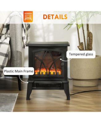 Electric Fireplace Heater with Realistic LED Flames and Logs