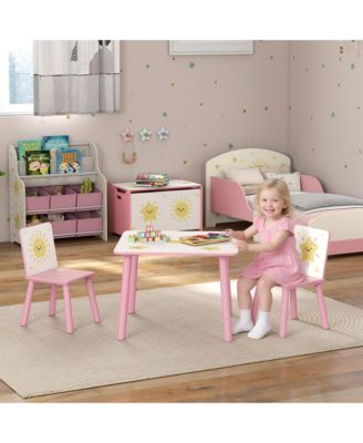 3-Piece Toddler Table and Chair Set for Boys and Girls Aged 3-8,