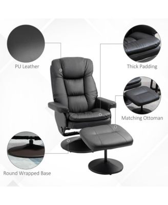 Swivel Recliner with Ottoman Reclining Chair and Footrest