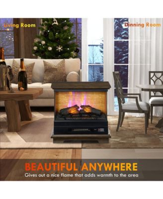 26" Electric Fireplace Stove with Remote Control, 12H Timer,