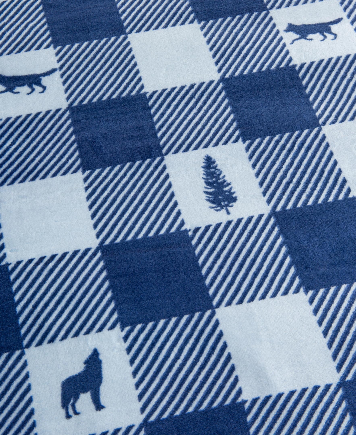 Linery & Co. Velvet Plush Reversible Sherpa Lodge Printed Throw Blanket