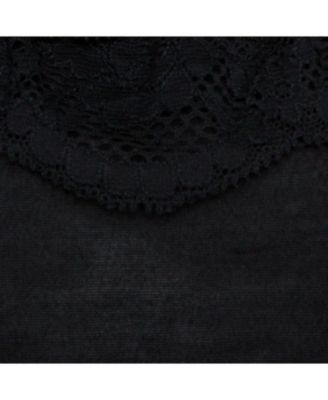 Women's Knit Lace Trim Detail Mini Dress