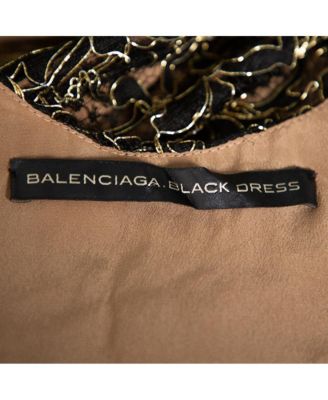 Black & Gold Lace Sleeveless Mini Dress