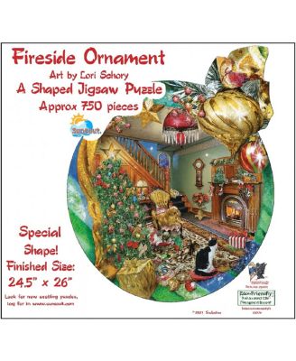 Fireside Ornament 750 piece Jigsaw Puzzle for Adults Special Shape Christmas