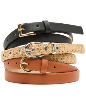 Women's Seasonal Straw 3- Pc Reversible Belt