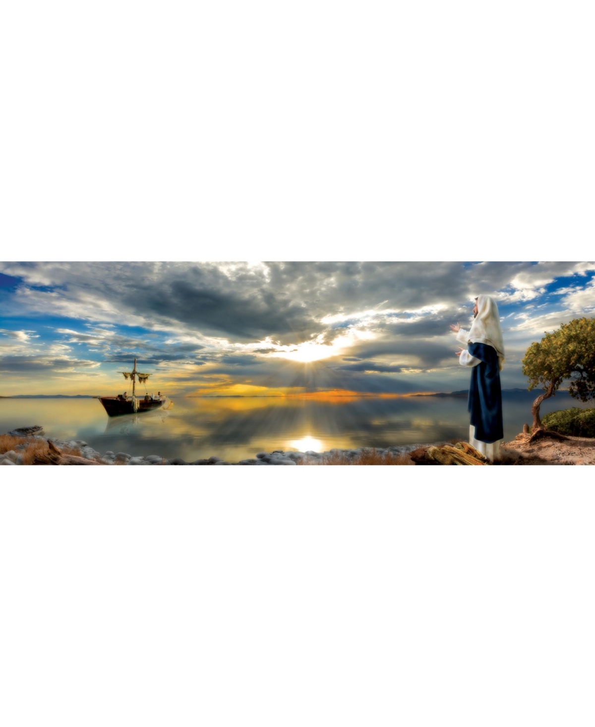 SunsOut Cast Your Net 500 piece Jigsaw Puzzle for Adults Panoramic