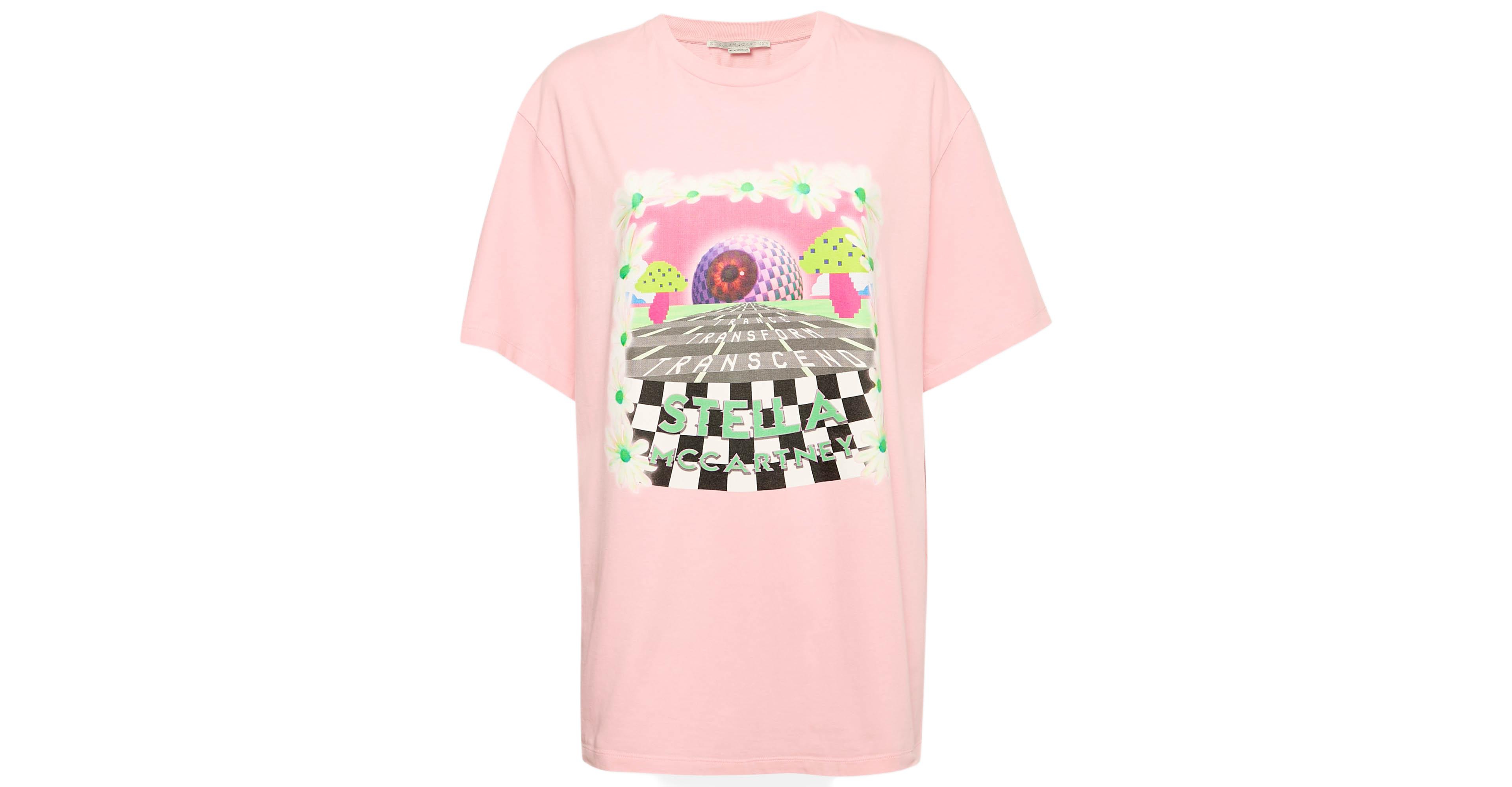 Pre-Owned Stella Mccartney Women's Printed Cotton Day Tripper Oversized T-Shirt