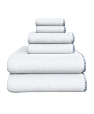 Quick-Dry Cotton Decorative Border 6 Piece Towel Set