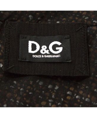 Pre-Owned D&G Black and Brown Tweed Silk Overlay Flared Dress