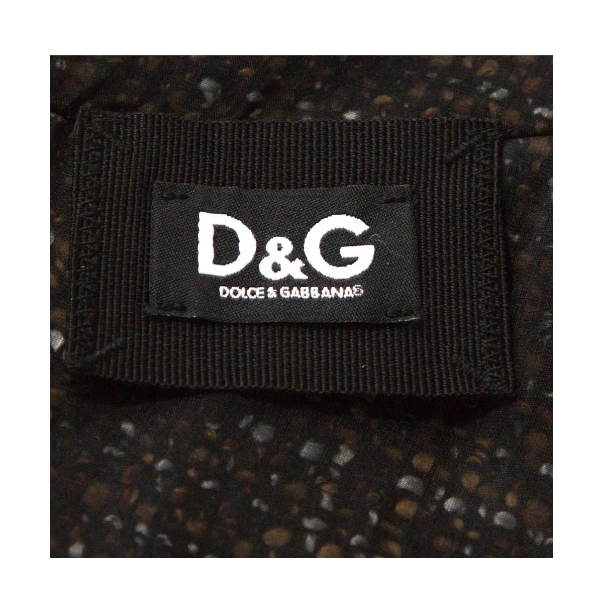 Pre-Owned D&G Black and Brown Tweed Silk Overlay Flared Dress