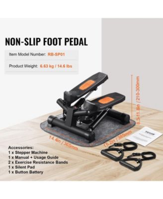 Mini Stair Stepper, Hydraulic Twist Stepper with Resistance Bands and LCD Monitor for Home Exercise