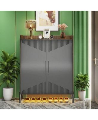 Narrow Shoe Cabinet with Doors for Compact Hallway Spaces
