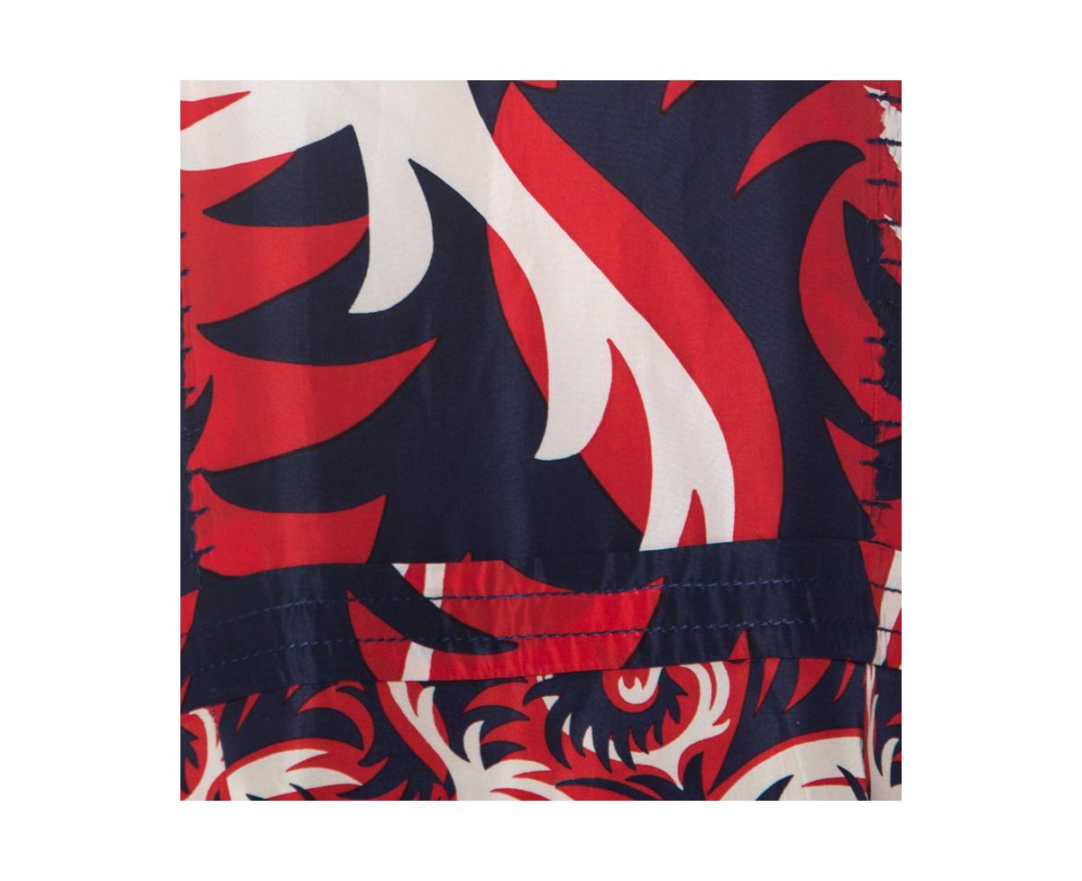 Pre-Owned Marni Women's Red & Blue Mixed Print Silk Blend Short Sleeve Dress