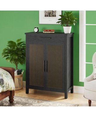 Slim Shoe Rack with Doors for Small Entryways