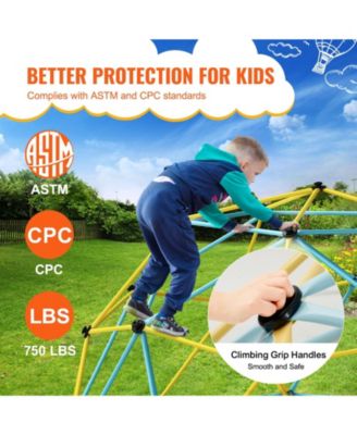 10FT Kids Climbing Dome with Hammock and Swing 750 LB Capacity