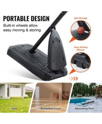 50-Inch Adjustable Basketball Hoop, 7.6–10 ft Portable Backboard System with Wheels and Fillable Base