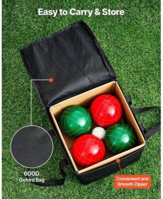  Bocce Ball Set 107 mm with 8 Resin Balls and Carrying Bag