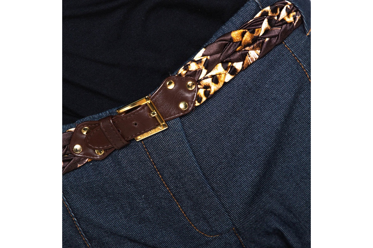 Pre-Owned Roberto Cavalli Women's Stretch Cotton Leopard Print Trim Pants