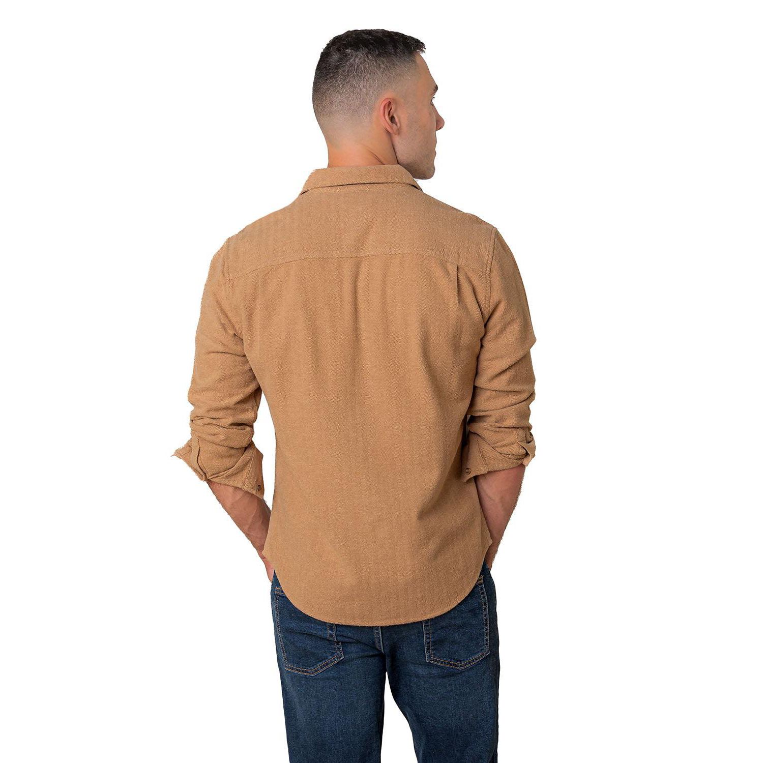 Men's Hope and Henry Organic Flannel Double Pocket Button Down Shirt