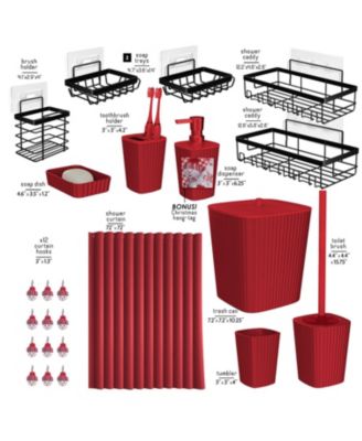 Complete Holiday Bathroom Decor & Accessory Set with Shower Caddy Set