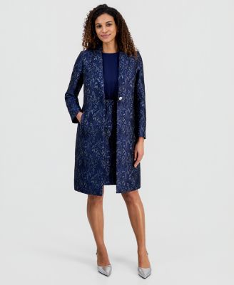 Women's Metallic Jacquard Long Jacket 