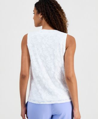 Women's Burnout Floral Sleeveless Top