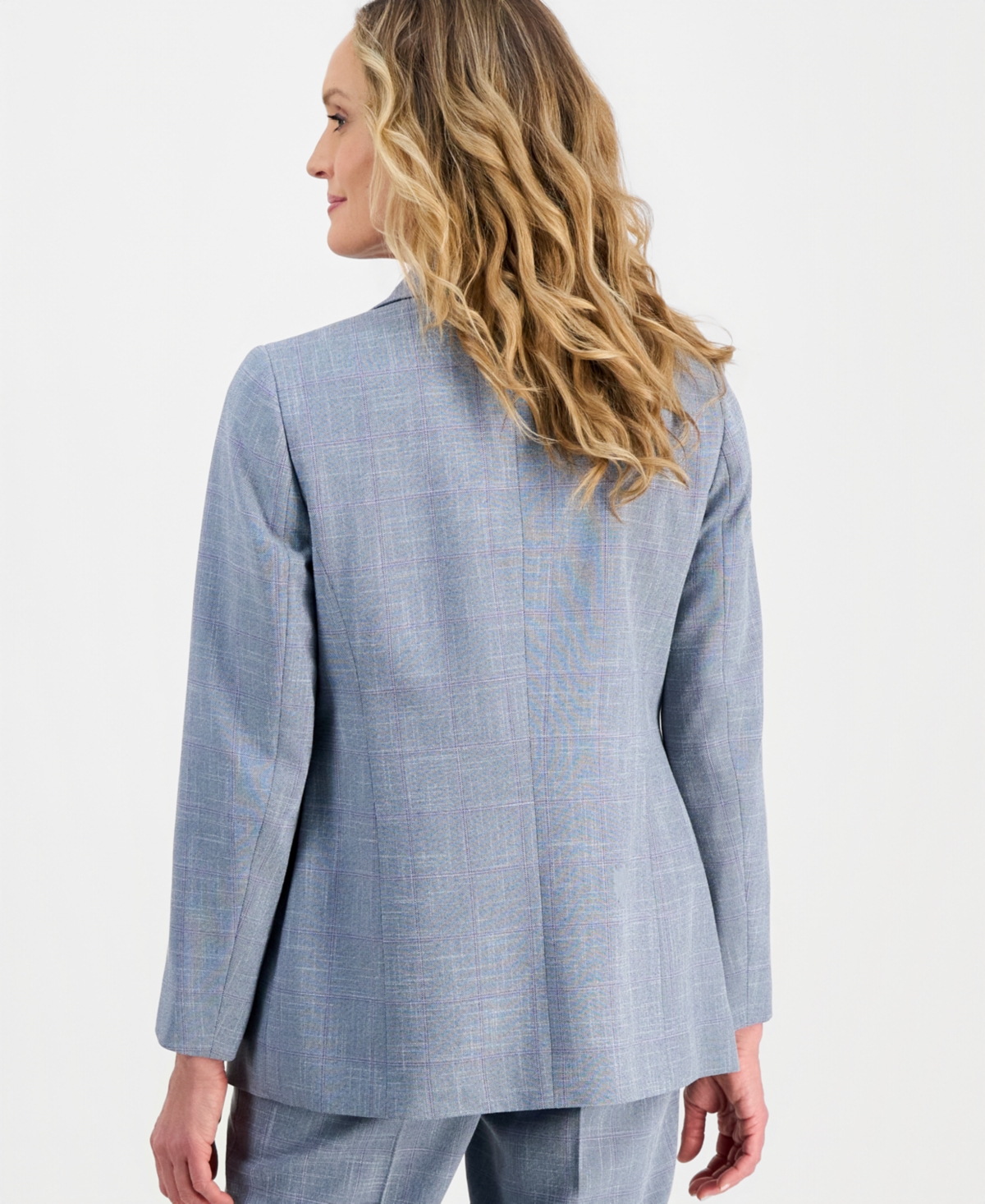 Kasper Women's Plaid Faux-Double-Breasted Notch-Collar Jacket