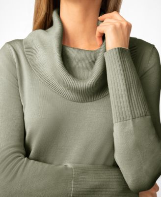 Women's Rib Cowl Neck Tunic Sweater