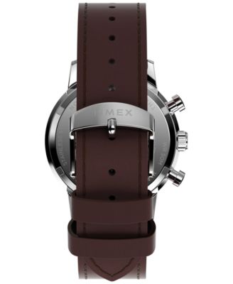 Men's Chronograph Brown Leather Watch, 40mm