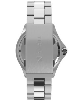 Men's Quartz Analog Silver-Tone Stainless Steel Watch, 44mm
