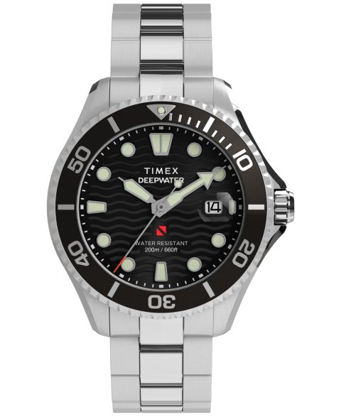 Мужские часы Timex Quartz Analog Silver-Tone Stainless Steel Watch, 44mm