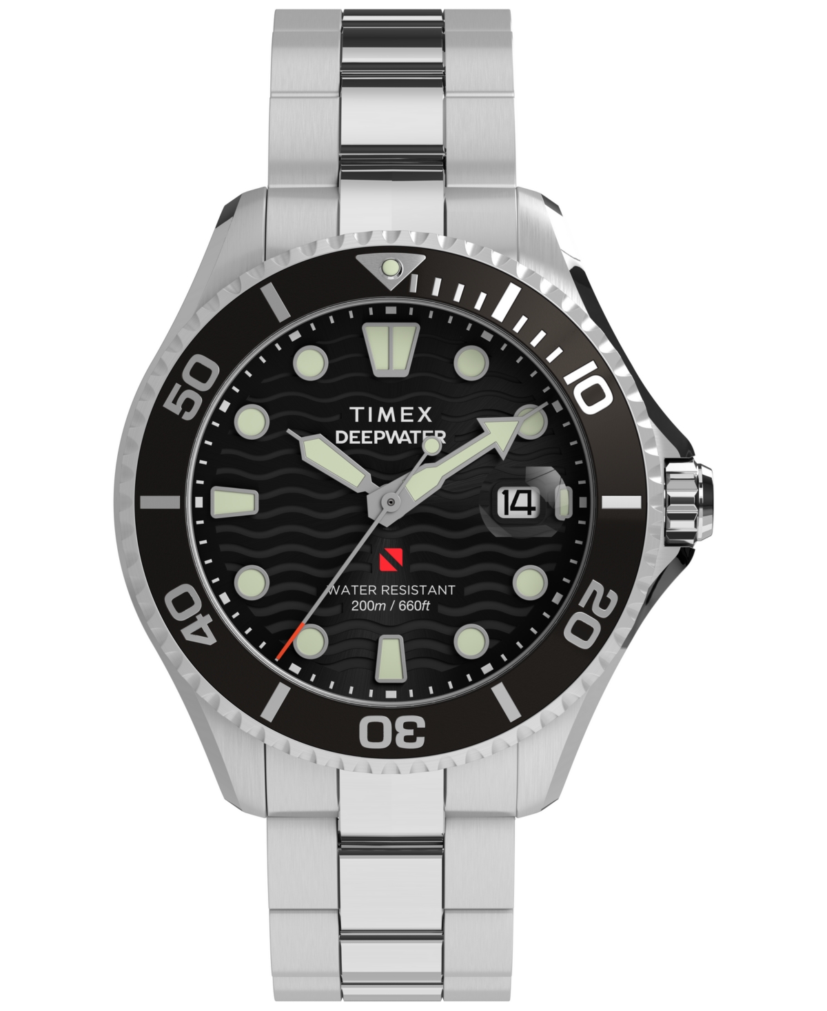 Timex Men's Quartz Analog Silver-Tone Stainless Steel Watch, 44mm