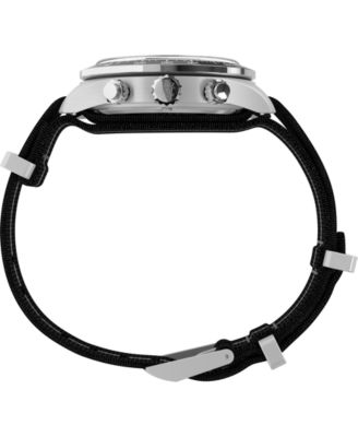 Men's Chronograph Black Fabric Watch, 39mm