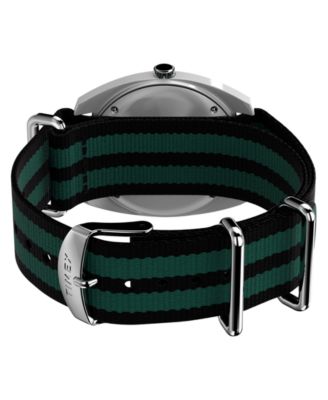 Men's Quartz Analog Green Fabric Watch, 37mm