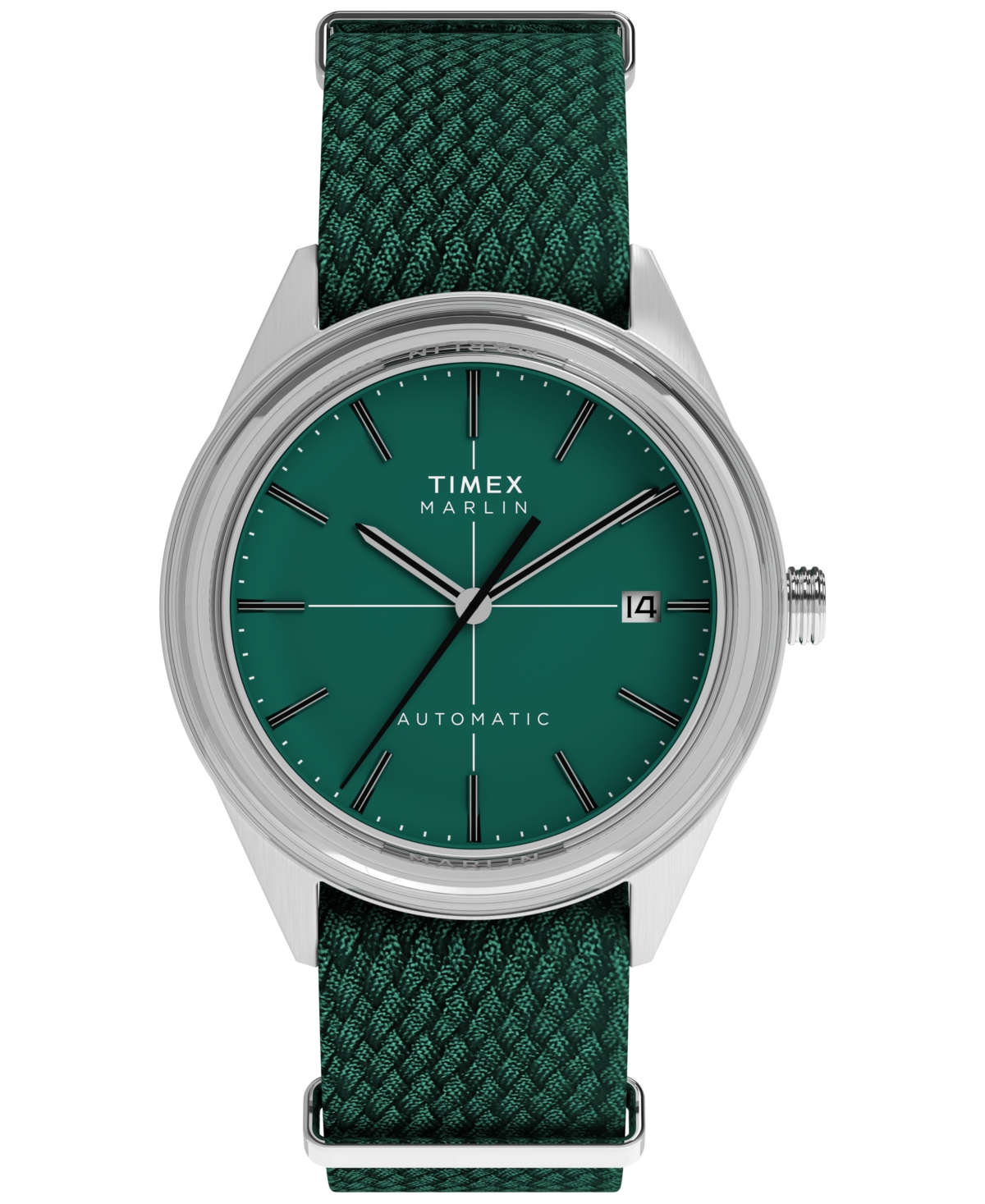 Timex Men's Mechanical Automatic Green Fabric Watch, 38mm
