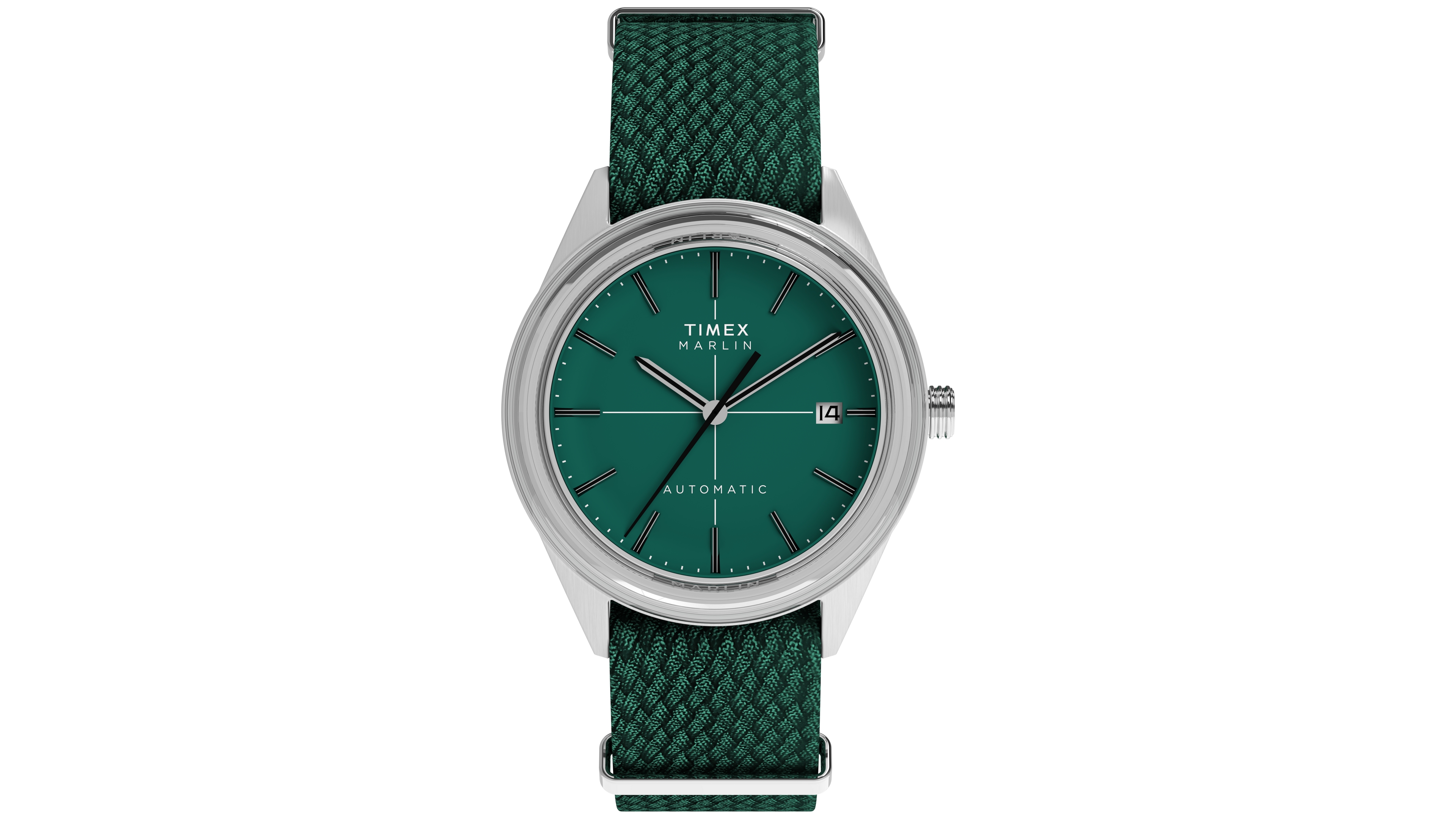 Timex Men's Mechanical Automatic Green Fabric Watch, 38mm