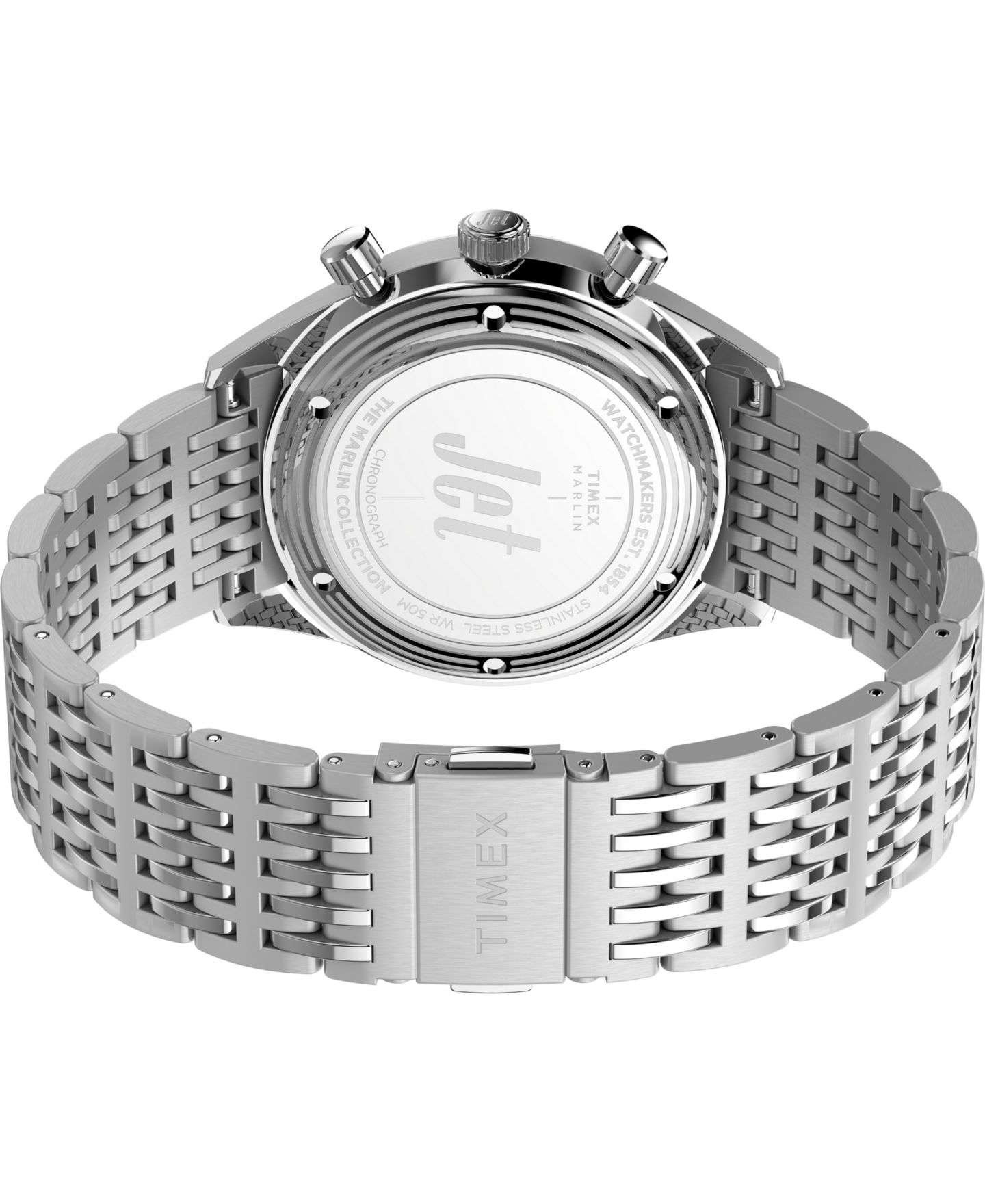 Мужские часы Timex Chronograph Silver-Tone Stainless Steel, 40mm — фото 5