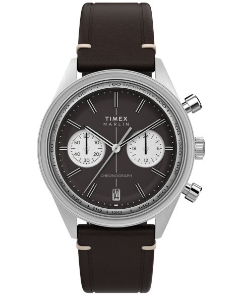 Мужские часы Timex Chronograph Brown Leather Watch, 40mm