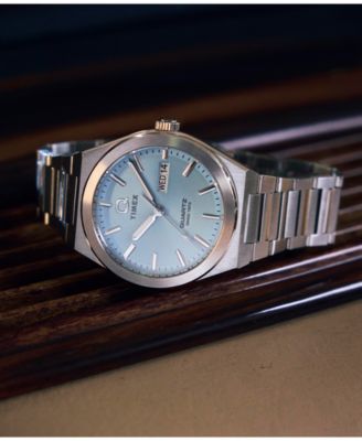 Men's Quartz Analog Silver-Tone Stainless Steel Watch, 39mm