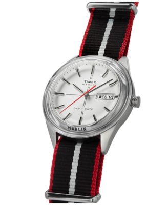 Men's Quartz Analog Black Fabric Watch, 38mm