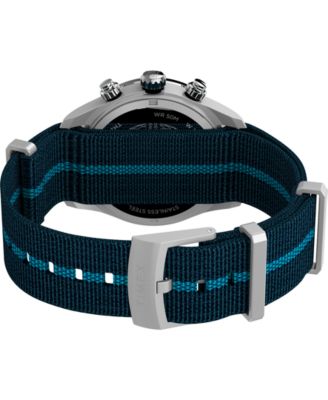 Men's Chronograph Blue Fabric Watch, 39mm