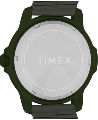 Men's Quartz Analog Green Silicone Watch, 42mm
