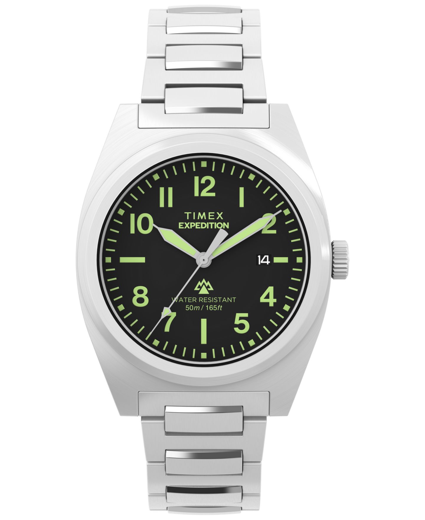 Мужские часы Timex Quartz Analog Silver-Tone Stainless Steel Watch, 39mm — фото 1