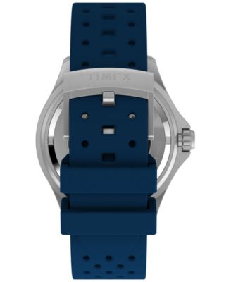 Men's Mechanical Automatic Blue HNBR Rubber Watch, 44mm