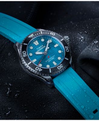 Unisex Quartz Analog Blue HNBR Rubber Watch, 38mm