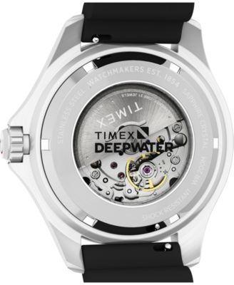 Men's Mechanical Automatic Black HNBR Rubber Watch, 44mm