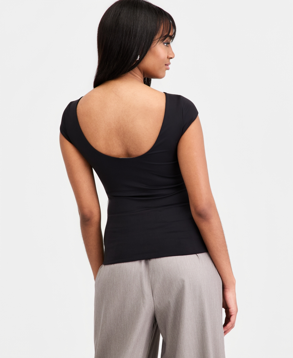 Bar Iii Women's Shelf-Bra Cap-Sleeve Top, Macy's Exclusive