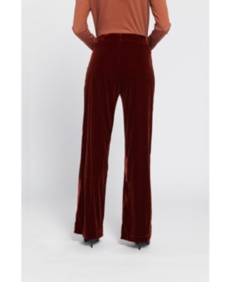 Women's Velvet Suit Trousers Wide-Leg Pants