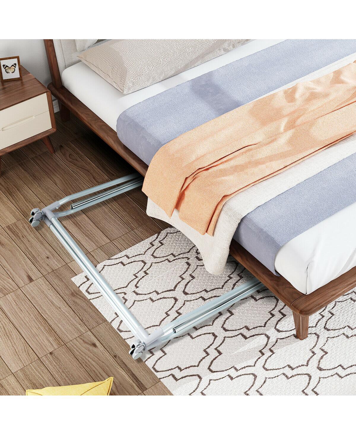 Sugift Extendable Foldable Heavy Duty Clothing Rack with Hanging Rod