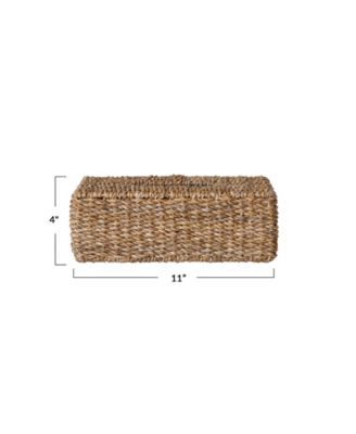 Hand-Woven Seagrass Tissue Box Cover, Natural